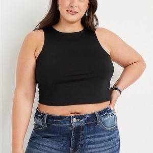 NWT!!! Maurices Black Plus Size edgely High Neck Crop Top Size 4X